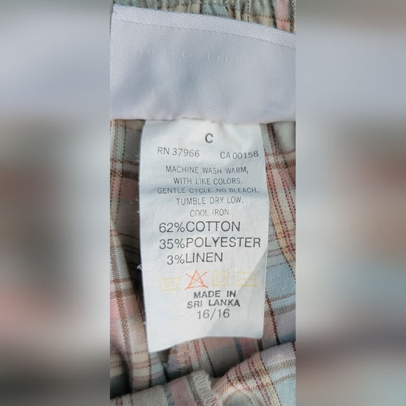 90's Vintg Straight Leg Pants Women's 16 Pink&Blue Plaid Elastic Wasit Jantzen - Picture 6 of 13